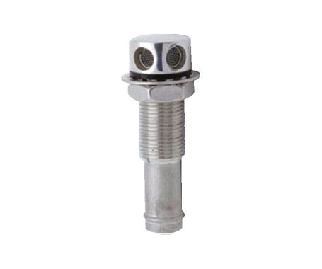 Marine tank vent made of chrome-plated brass with a 15.9mm (5/8") hose I.D. and integrated monel screen to filter debris and insects. Designed for use in hulls up to 25.4mm (1") thick. Suitable for fuel, water, or waste tank venting on yachts, sailboats, and powerboats.