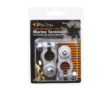 DEKA Marine Battery Wing Nut Terminals 86L2 – reliable wing nut battery terminals designed for marine and automotive batteries. Provides secure, corrosion-resistant electrical connections with easy installation. Built for durability and long-term use. Available at Rimal Marine.