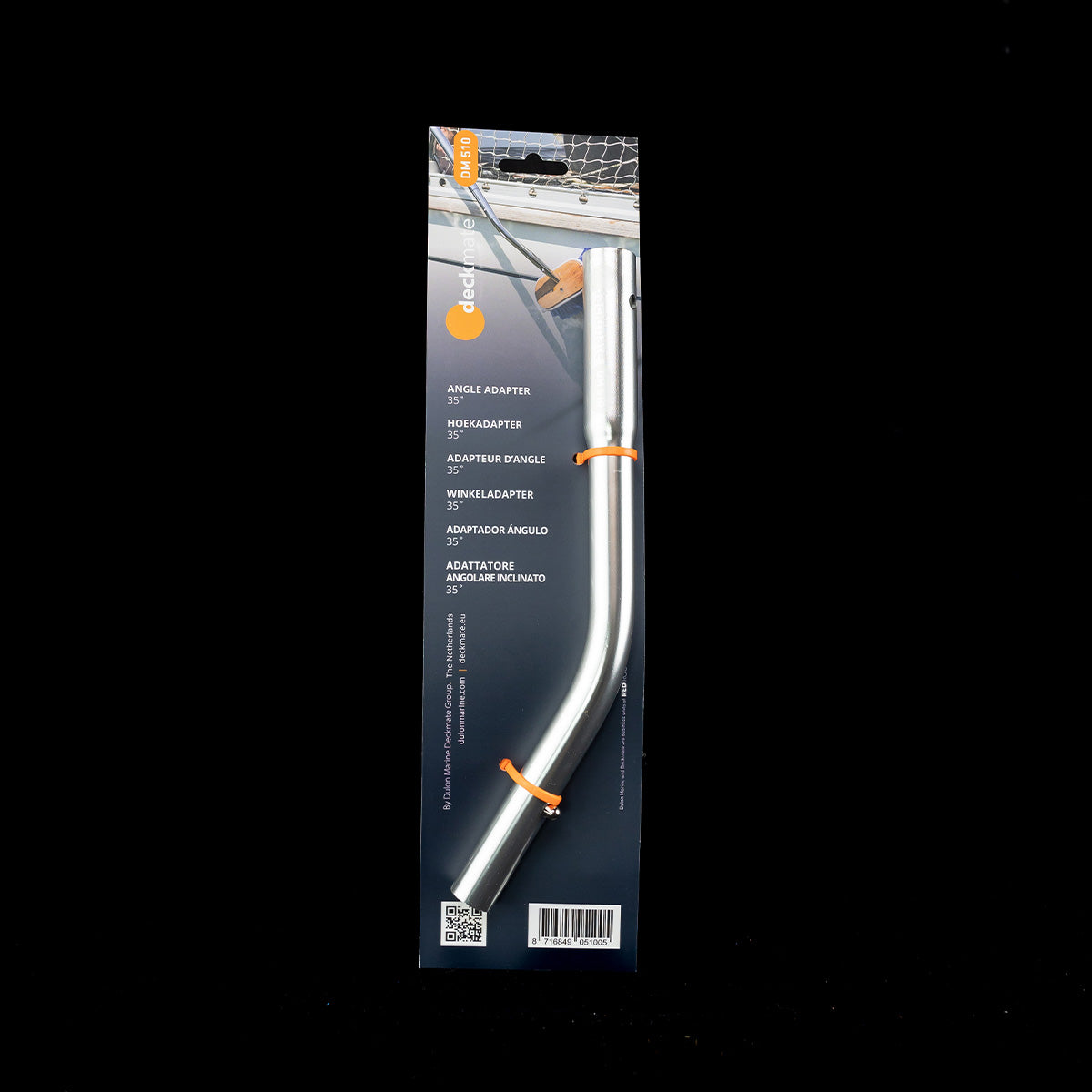 Deckmate DM510 35° angle adapter for power polishers and sanders. Lightweight aluminum construction ensures durability and ergonomic precision. Enables access to hard-to-reach angles for marine, RV, and automotive detailing. Improves sanding and polishing efficiency.
