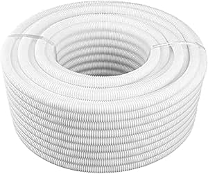 Decoduct 20mm PVC flexible corrugated pipe (DPL2), 50-meter roll, used for secure and efficient cable management in marine, industrial, and construction environments. Durable, UV resistant, and available in white or black. Available in Rimal Marine.