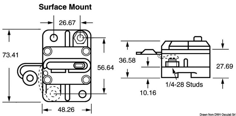 External thermal overcurrent protection switch rated from 60A to 200A. Designed for marine, RV, and industrial systems. Features manual reset, compact design, and durable construction for safe and efficient circuit protection. Available at Rimal Marine.

