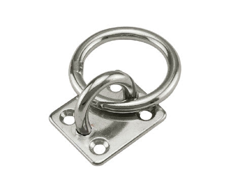 Sturdy Eye Plate with Ring made from corrosion-resistant AISI 304 stainless steel. Ideal for marine, industrial, and construction applications, offering reliable fastening and attachment solutions with excellent durability and resistance to rust and wear.