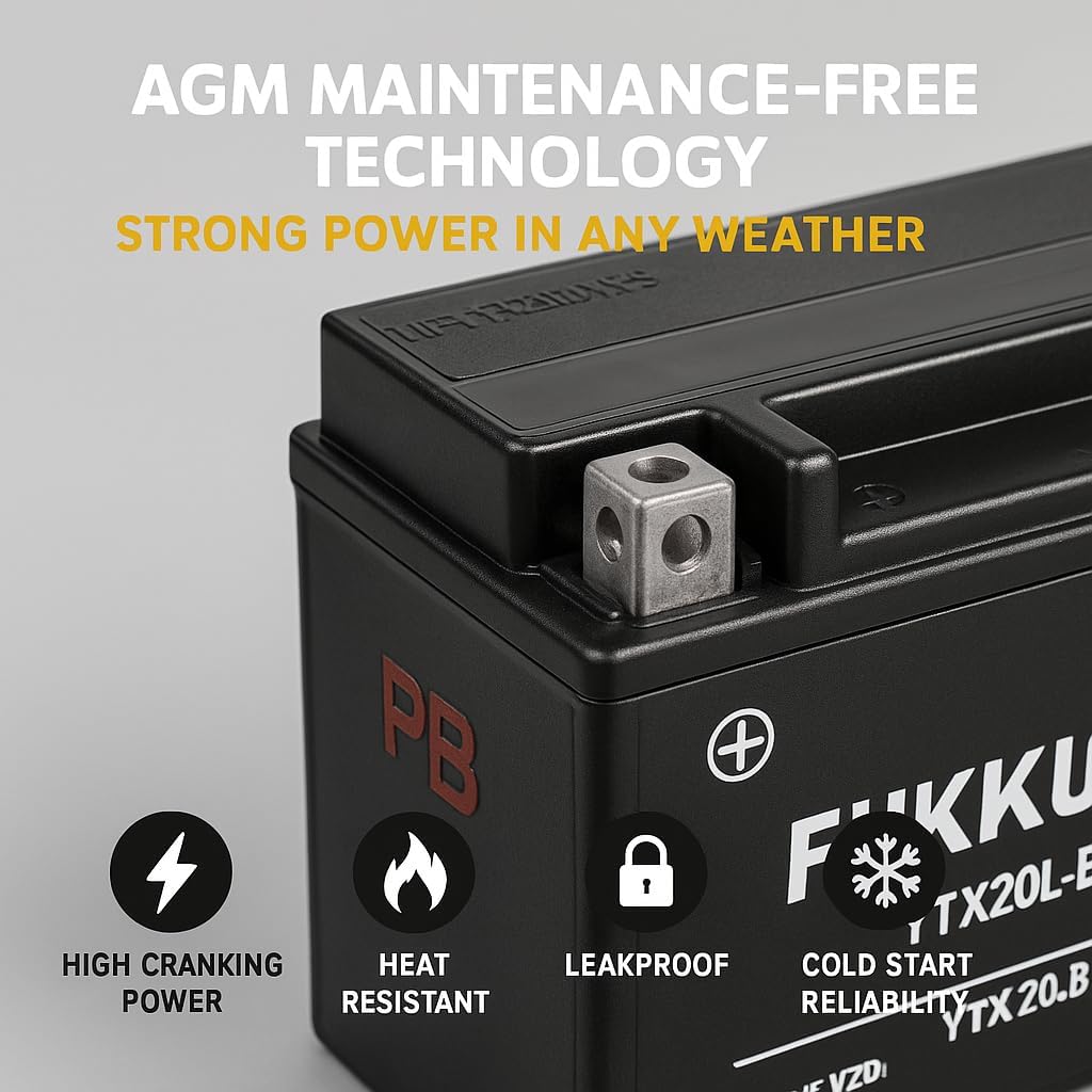FUKUKAWA MF-YTX20L-BS 12V 20Ah Jet Ski Battery Maintenance-Free AGM for Motorcycles, ATVs & UTVs – Available in Rimal Marine