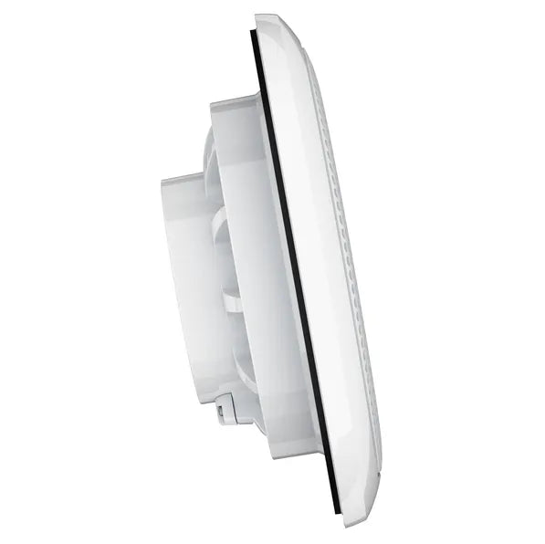FUSION® EL Series 6.5" 80W Classic White Marine Speaker with a clean grille design, engineered for marine use. Features a shallow-mount profile, IP65 waterproof and UV-resistant housing, ideal for compact installations on boats, pontoons, and watercraft.

