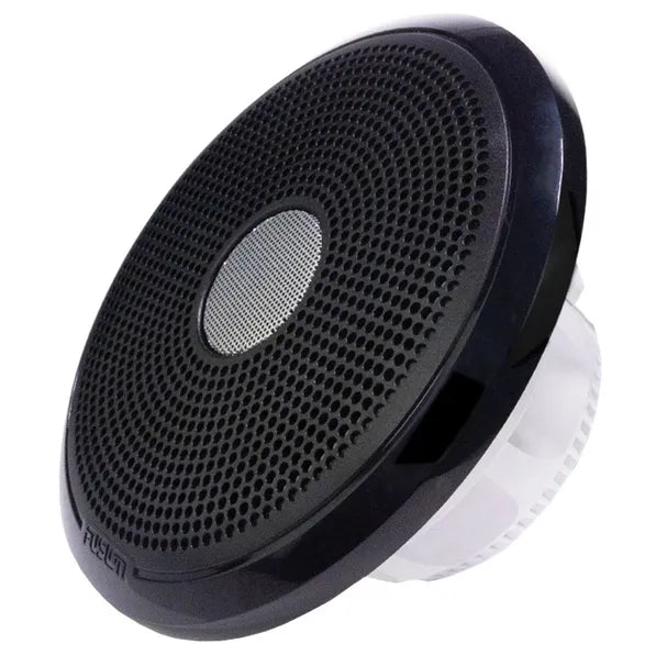 Pair of FUSION® XS Series 6.5" 200W Classic Marine Speakers with classic white grilles, designed for clear marine audio. Features waterproof and UV-resistant construction, ideal for boats and marine environments requiring durable, stylish speaker solutions.

