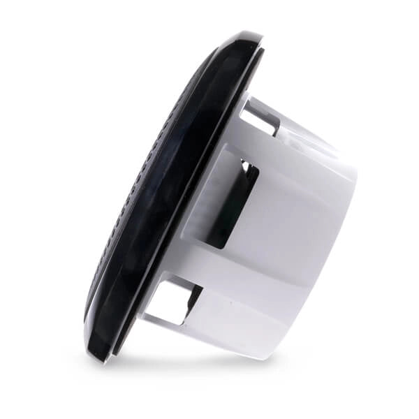 Pair of Fusion® XS-F40CWB 4" marine speakers featuring interchangeable classic black and white grilles, engineered for clear audio and marine durability. Compact, waterproof, and UV-resistant design ideal for boats, yachts, and outdoor marine environments.

