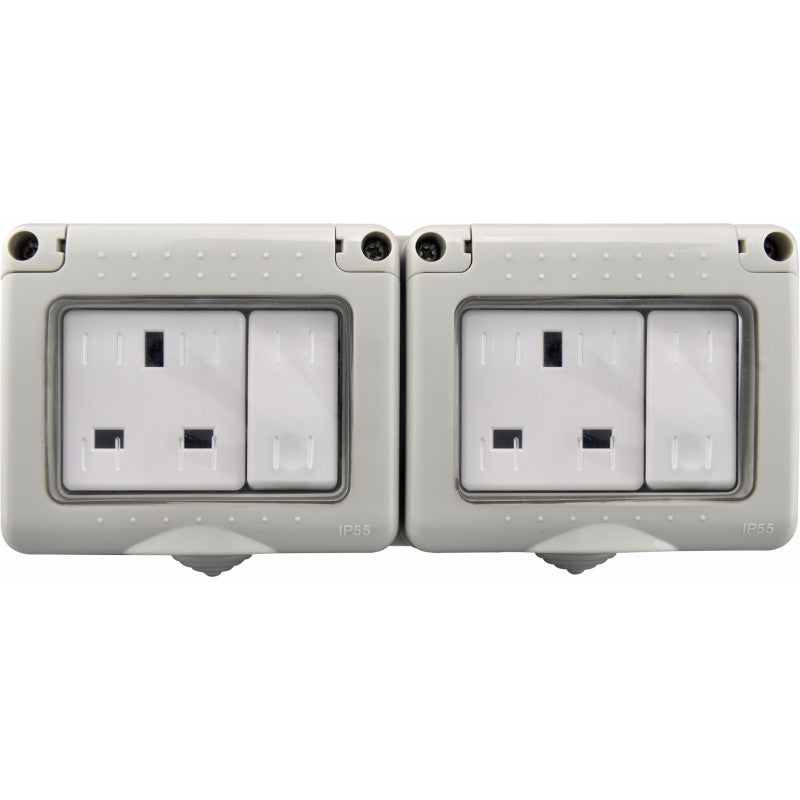 GEWISS 13A DOUBLE SOCKET IP55 GW27857G – high-quality waterproof dual socket with IP55 protection. Perfect for marine, outdoor, and heavy-duty use. Resistant to dust and water, offering long-term durability and safety. Available at Rimal Marine.


