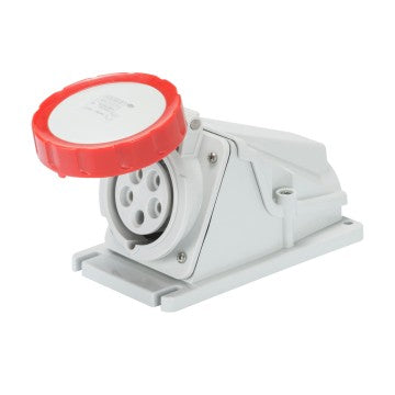GEWISS socket GW62504 – 16A 3P+E surface-mounted socket with IP67 protection, IK8 impact resistance, and Quick Fix wiring. Designed for safe and efficient use in industrial and marine applications. Temperature range -25°C to 55°C. Available at Rimal Marine.