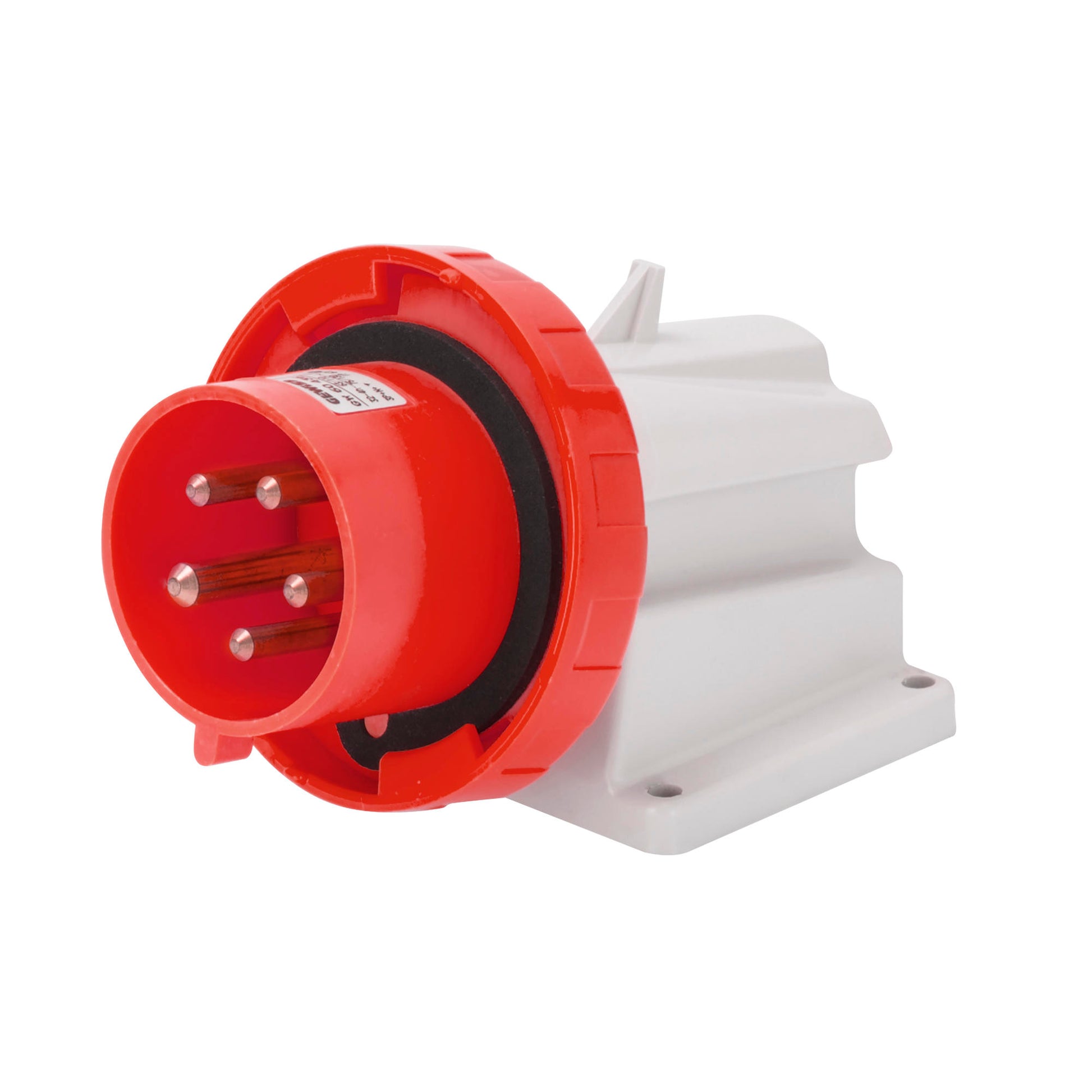 Image of GEWISS 90 Degree Inlet 32A 3P+E 380V IP67 GW60482 – robust waterproof inlet for safe and efficient power connection in industrial and marine settings, engineered to withstand demanding conditions with IP67 protection. Distributed by Rimal Marine.
