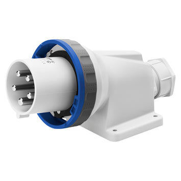 Image showing GEWISS 90 Degree Inlet 63A 2P+E 230V IP67 GW61448 – ideal for marine, industrial, and outdoor electrical applications with high safety and weather resistance. Shop this product now at Rimal Marine.