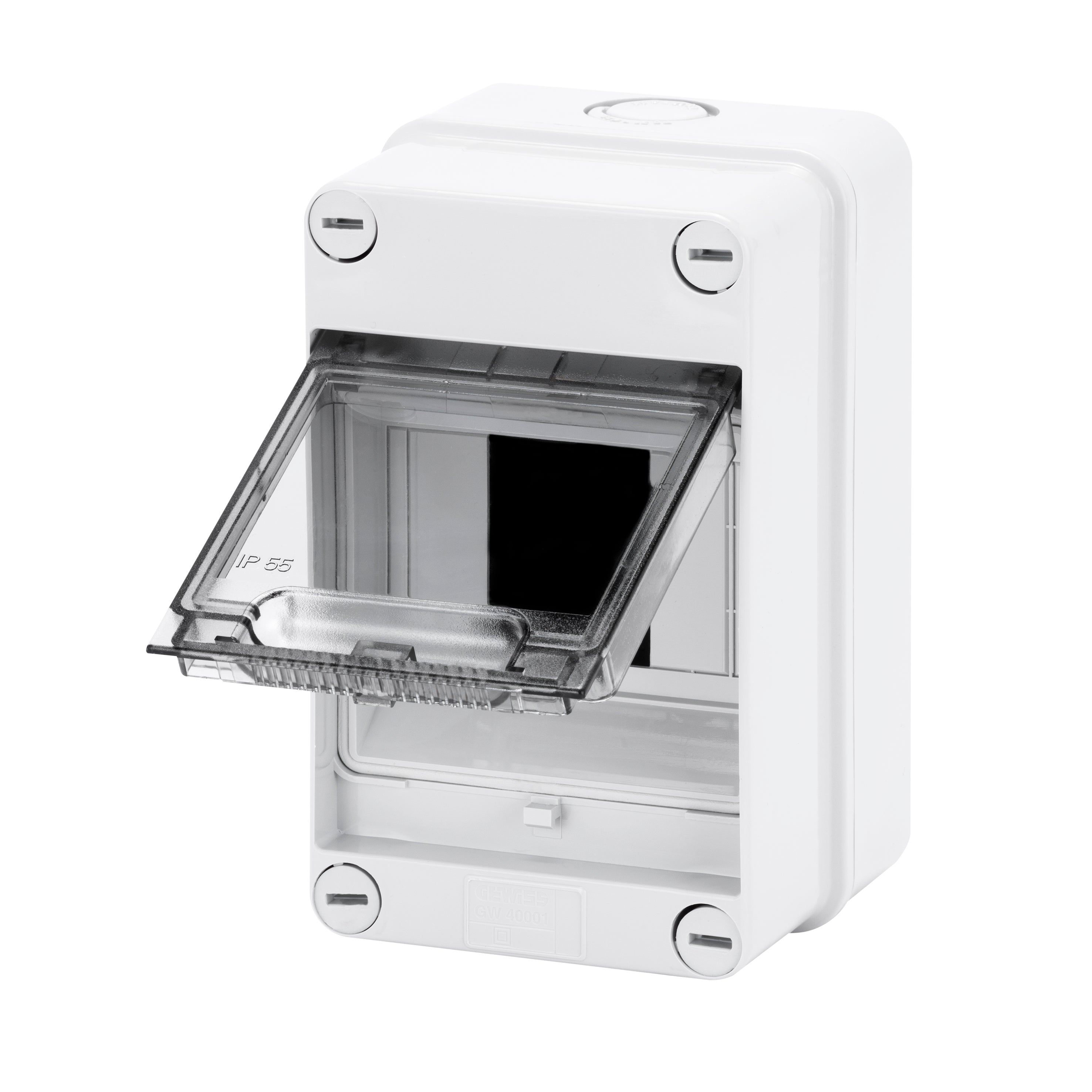 GEWISS ENCLOSURE IP55 GW40001 – waterproof enclosure pre-arranged for terminal blocks and breakers. Suitable for compact installations in marine, industrial, and outdoor environments. IP55-rated, durable, and efficient. Available at Rimal Marine.