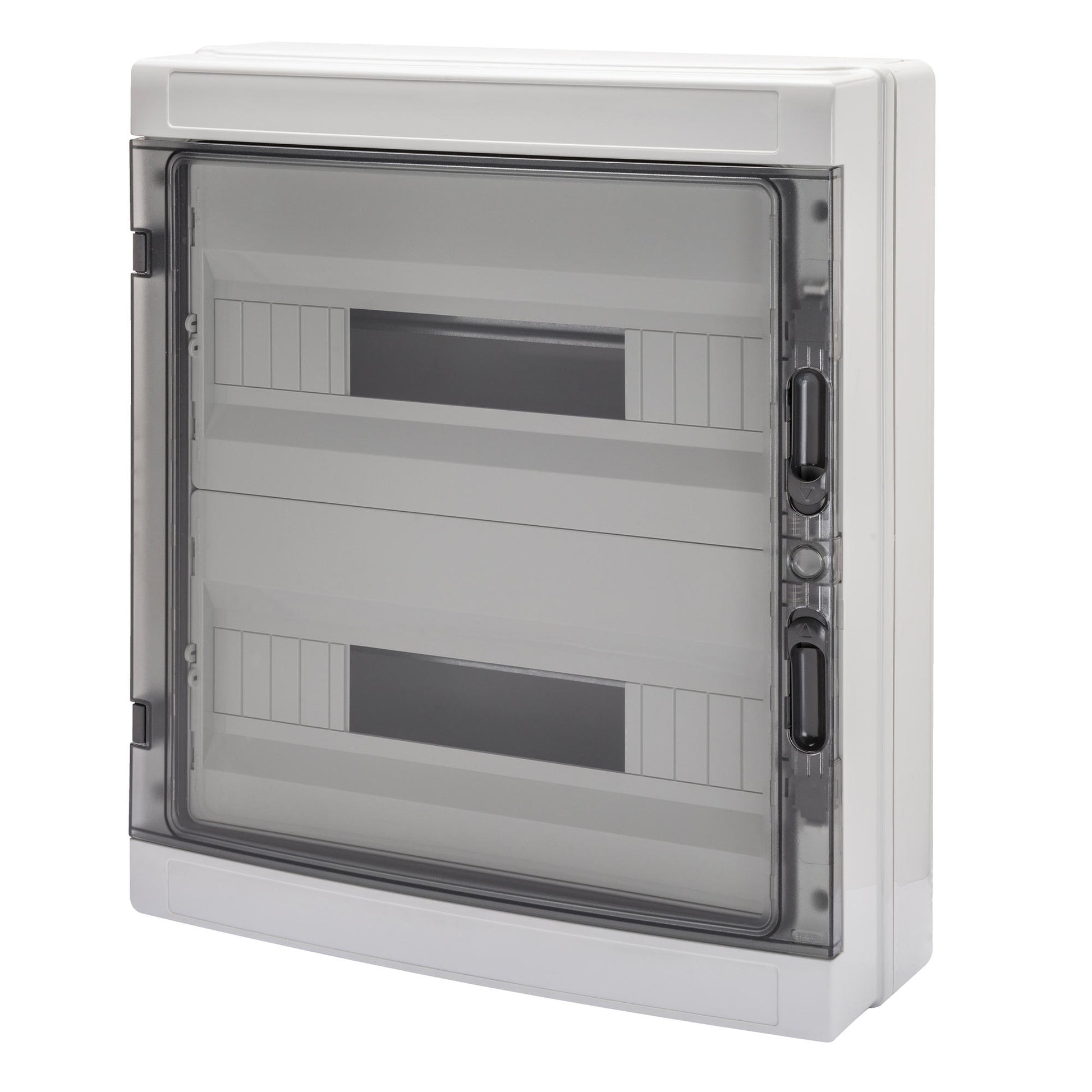 GEWISS WEATHERPROOF DB ENCLOSURE SURFACE IP65 GW40107 – 2 Row x 18 Module (410x463x140 mm) distribution board. IP65-rated weatherproof enclosure for marine and outdoor use. Strong, durable, and reliable. Available at Rimal Marine.


