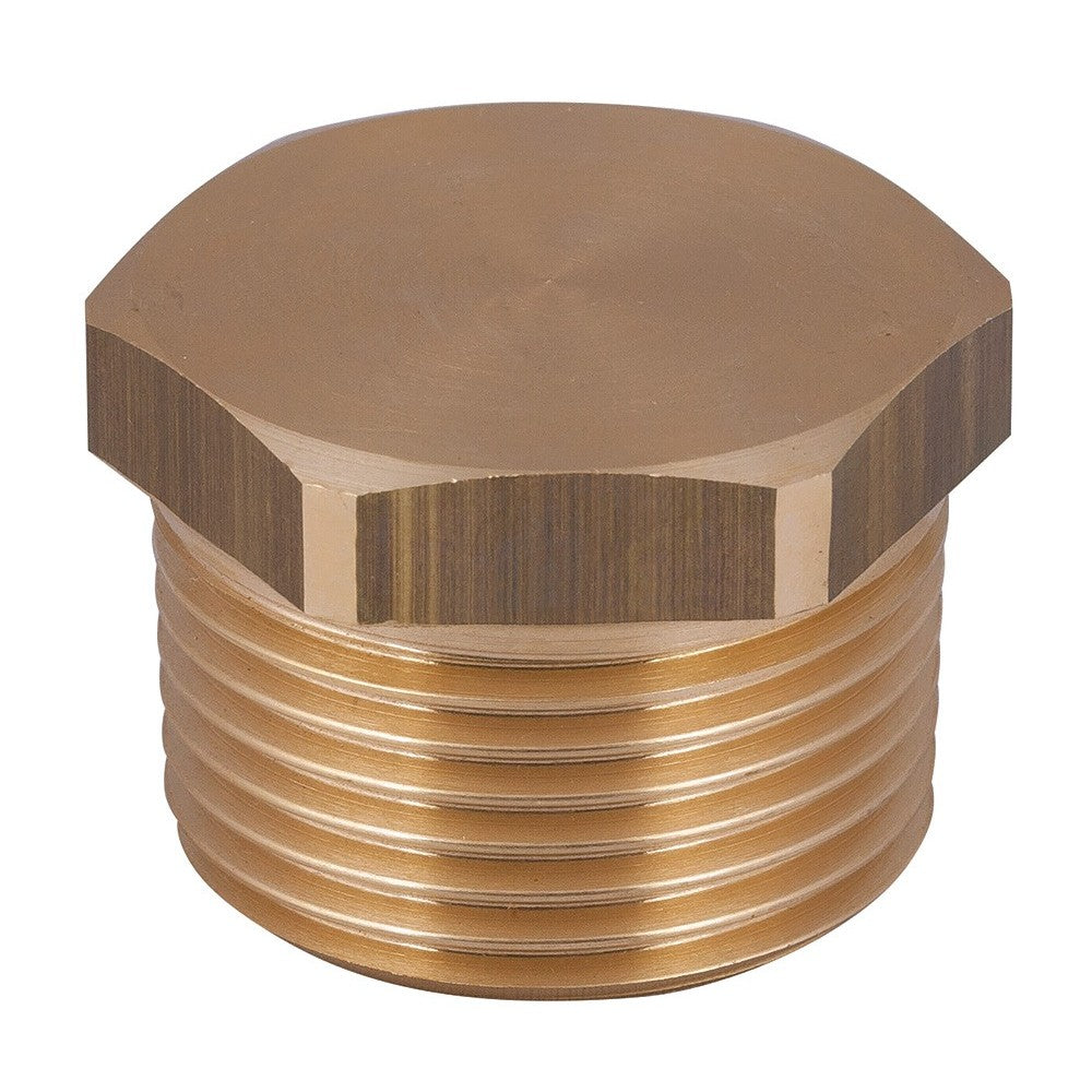 GUIDI brass male end plug for sealing male threaded pipe ends in marine plumbing. Constructed from durable, corrosion-resistant brass suitable for saltwater environments. Perfect for capping unused pipe fittings in fresh water, fuel, and bilge systems on boats and yachts.