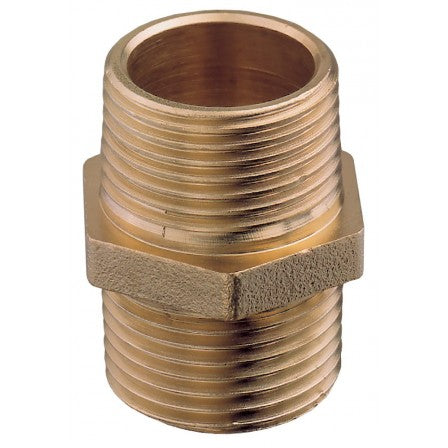 GUIDI brass nipple with male-to-male threaded ends for joining female threaded fittings in marine plumbing systems. Constructed from durable, corrosion-resistant marine-grade brass suitable for saltwater environments. Perfect for water, fuel, and bilge line connections on boats and yachts.

