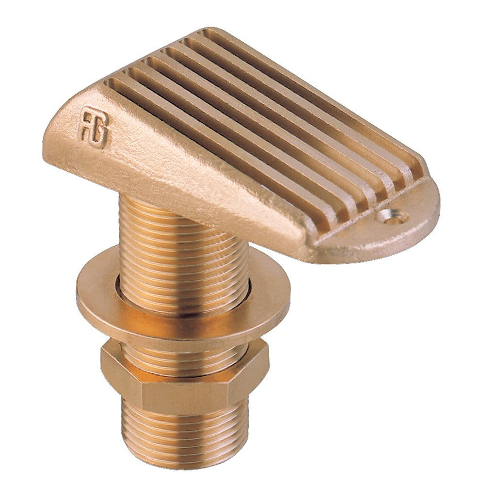 Guidi Strainer Scoop Brass Thru-Hull 1114 constructed from polished brass for superior corrosion resistance. Designed for marine deck drainage and debris filtering to protect thru-hull fittings. Perfect for boats needing reliable, long-lasting water management solutions in harsh marine environments.

