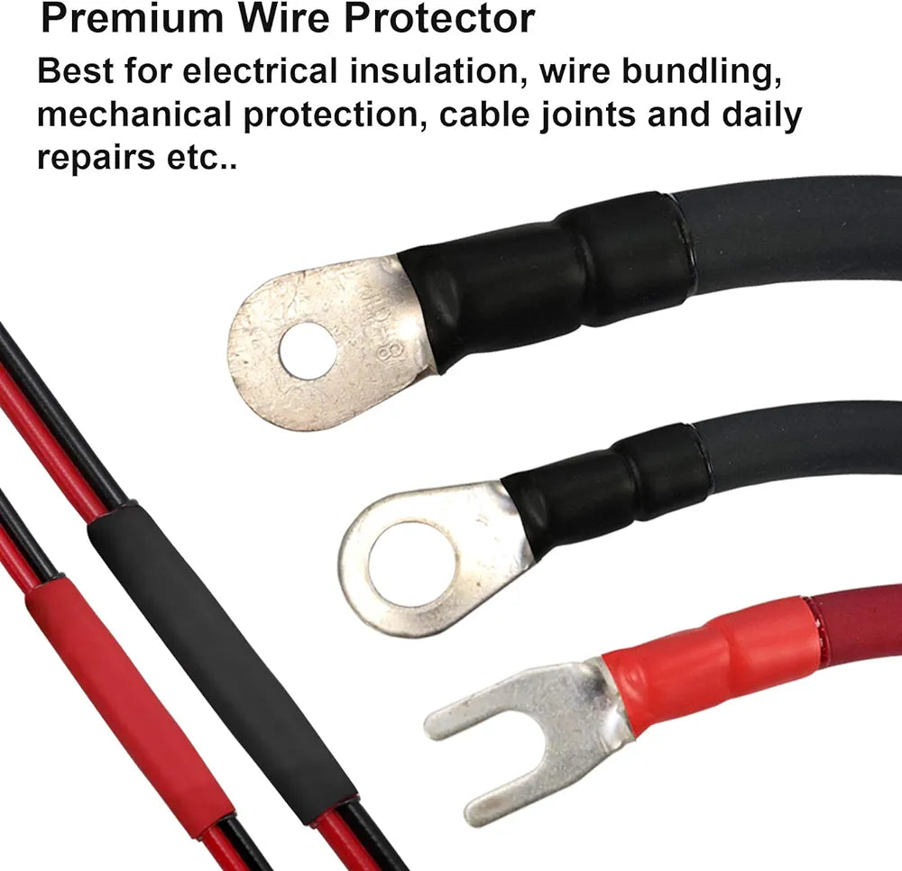 Red and black heat shrink tubing kit – 4ft combo set. Flexible, flame-retardant tubing for wire protection and insulation. Perfect for marine, automotive, and electrical applications. Protects against wear, corrosion, and water ingress. Easy to apply. Supplied by Rimal Marine.

