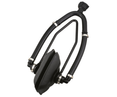 HD motor flusher with durable dual-feed design for outboard and inboard engines. Attaches to a standard garden hose, providing efficient freshwater flushing to remove salt and debris buildup. Essential for marine engine maintenance and longevity.