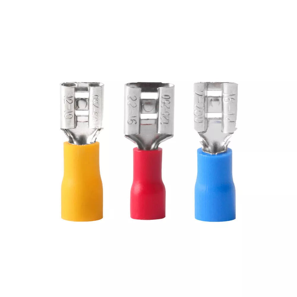 High-quality insulated 6.3mm blade spade terminal for wire sizes 0.5-6mm². Used for secure and quick electrical connections in marine, automotive, and industrial wiring. Color-coded insulation provides easy identification and protection. Available now from Rimal Marine.