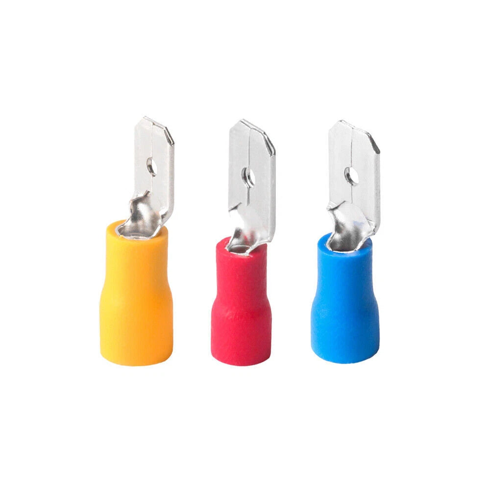 High-quality insulated 6.3mm blade spade terminal for wire sizes 0.5-6mm². Used for secure and quick electrical connections in marine, automotive, and industrial wiring. Color-coded insulation provides easy identification and protection. Available now from Rimal Marine.