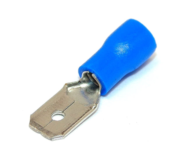 High-quality insulated 6.3mm blade spade terminal for wire sizes 0.5-6mm². Used for secure and quick electrical connections in marine, automotive, and industrial wiring. Color-coded insulation provides easy identification and protection. Available now from Rimal Marine.
