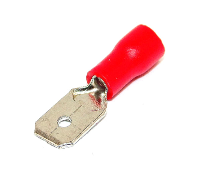 High-quality insulated 6.3mm blade spade terminal for wire sizes 0.5-6mm². Used for secure and quick electrical connections in marine, automotive, and industrial wiring. Color-coded insulation provides easy identification and protection. Available now from Rimal Marine.

