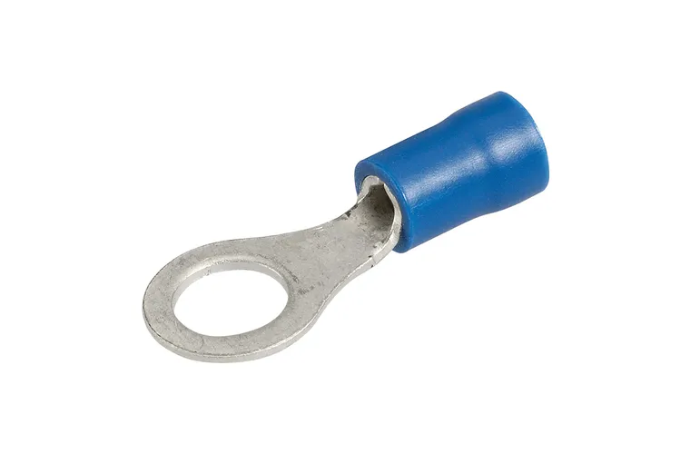 Color-coded insulated ring terminals for electrical wire sizes 0.5–6mm² in red, blue, and yellow. Designed for strong, secure crimp connections in marine, automotive, and industrial applications. Easy to use and corrosion-resistant. Supplied by Rimal Marine.


