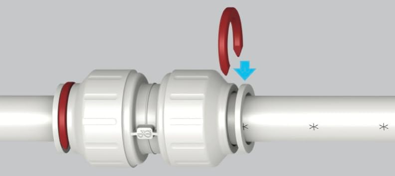 JG Speedfit collet locking clip for securing pipes in push-fit fittings. Prevents accidental disconnection, ideal for plumbing, heating, and water systems. Quick and easy to install, ensures a strong and leak-free connection. Available in various sizes.