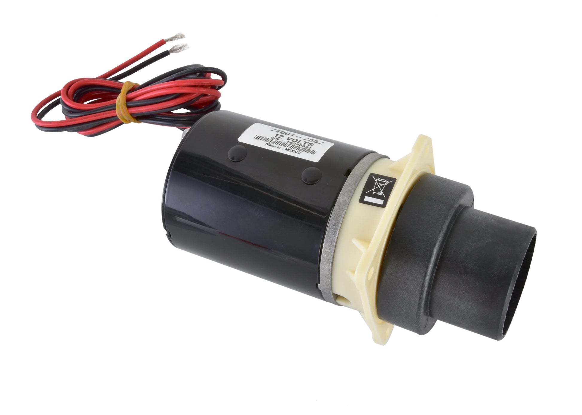 Jabsco replacement motor and pump assembly for compact and deluxe electric toilets. Available in 12V (37072-0092) and 24V (37072-0094). Compatible with Jabsco 37045, 37245, 37055, 37255, 37075, and 37275 marine toilet models. Corrosion-resistant and marine-grade.

