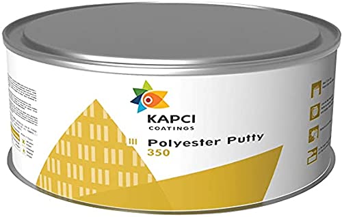 KAPCI Polyester Putty 1 kg tub with putty applicator and mixing board – high-performance filler for auto body repairs, metal, wood, and fiberglass projects. Smoothes easily, cures quickly, and sands to a flawless finish before painting.

