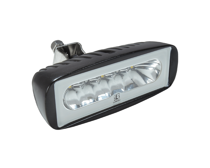 LUMITEC Caprera2 LED Flood Light bracket‑mounted design, IP 67 waterproof, 16 W, 1 000 lumens white with blue/red/amber dual‑color output via TTP dimming. Compact die‑cast aluminum body built for marine and industrial use. Available in Rimal Marine in UAE.