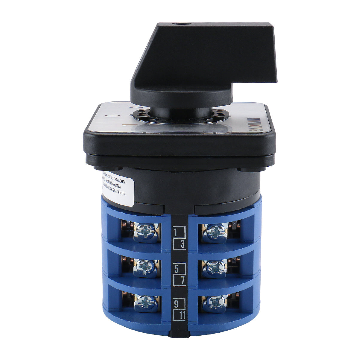 Rotary cam changeover switch LW26-32A-12 with 12 terminals, rated at 32A and 660V AC, designed for 3-phase systems in industrial and marine applications. Durable and reliable performance. Supplied by Rimal Marine.
