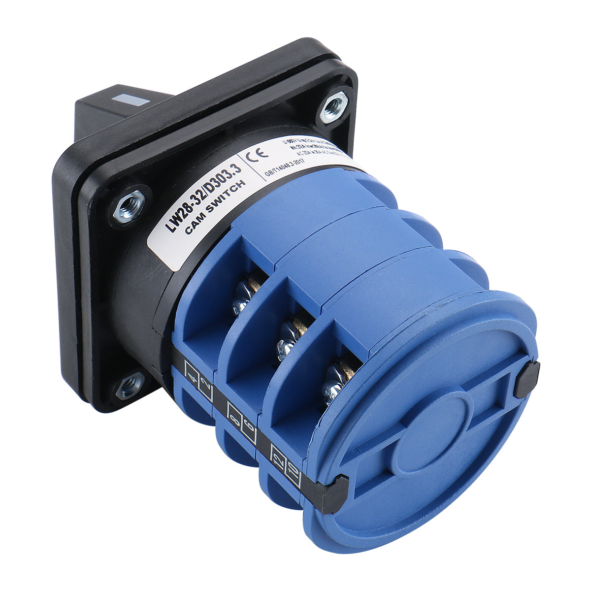 Rotary cam changeover switch LW26-32A-12 with 12 terminals, rated at 32A and 660V AC, designed for 3-phase systems in industrial and marine applications. Durable and reliable performance. Supplied by Rimal Marine.