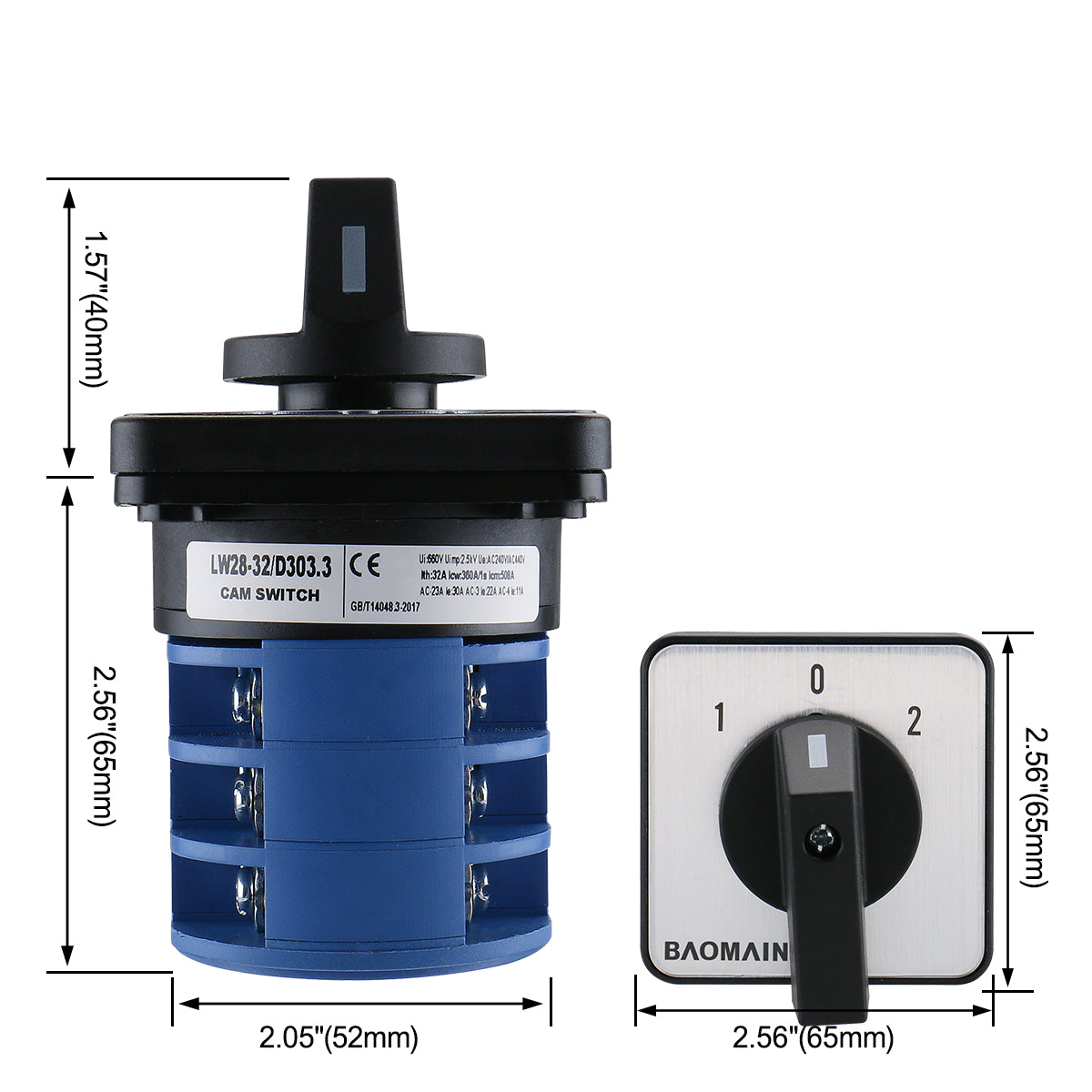 Rotary cam changeover switch LW26-32A-12 with 12 terminals, rated at 32A and 660V AC, designed for 3-phase systems in industrial and marine applications. Durable and reliable performance. Supplied by Rimal Marine.