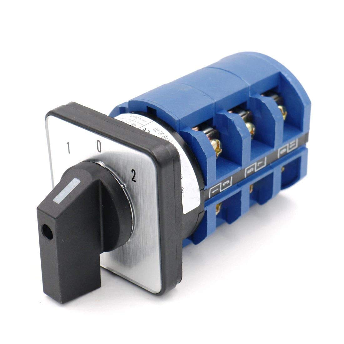 Universal rotary selector cam changeover switch LW26-63A-12, 63A capacity, 660V, with 12 terminals and 3-position operation. Suitable for 3-phase power control in marine and industrial setups. Compact, durable and reliable. Supplied by Rimal Marine.

