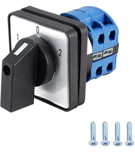 Universal rotary selector changeover cam switch LW26-63A-8 rated at 63A with 8 terminals and 3-position functionality, ideal for 3-phase systems in industrial and marine setups. Durable, reliable solution from Rimal Marine.