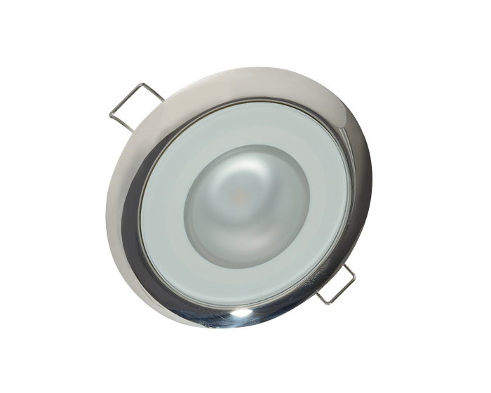 Lumitec Mirage Flush Mount LED Down Light designed for marine interiors, providing bright and efficient lighting with a low-profile flush mount design. Ideal for cabins and salons on boats and yachts. Durable and long-lasting. Available in Rimal Marine in UAE.