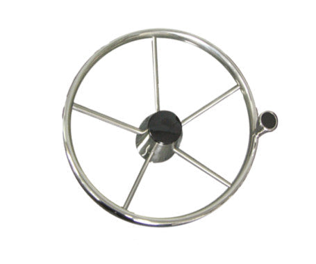 M-FLEX 15-1/2" marine-grade stainless steel steering wheel with polished finish. Designed for boats and yachts, it offers excellent corrosion resistance, ergonomic grip, and reliable steering performance in harsh marine environments.

