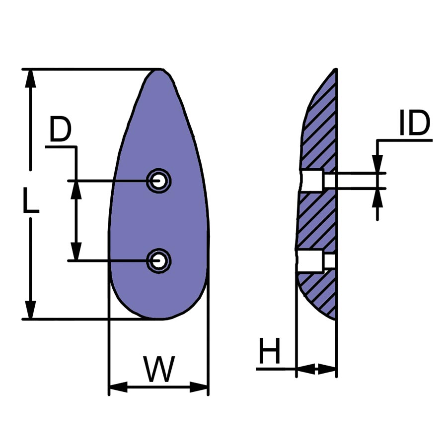 MARTYR CMT20 zinc hull anode designed for corrosion protection of steel and aluminum hulls. Features metric bolt holes for easy mounting. Manufactured with high-quality zinc alloy to prevent galvanic corrosion in harsh marine environments. Suitable for commercial and recreational vessels.