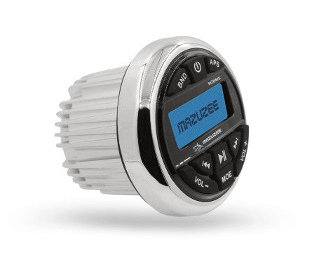 MAZUZEE 200W Bluetooth Marine Stereo with waterproof design, front-facing controls, and support for Bluetooth, USB, AUX, and AM/FM radio. Ideal for marine and outdoor use, providing reliable, high-quality sound on boats, watercraft, ATVs, and more.

