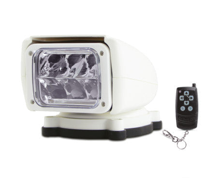 MAZUZEE 350° Osram LED Searchlight MZLSL1W with 245,000 candle power output, featuring powerful Osram LEDs, durable marine-grade housing, and smooth rotation for optimal visibility on boats and yachts. Available in Rimal Marine.

