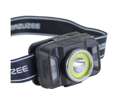 MAZUZEE Rechargeable LED Sensor Head Lamp MZHLR-03 – hands-free lighting with motion sensor, USB recharge, adjustable headband, and waterproof build. Perfect for marine applications, night work, and outdoor use. Available at Rimal Marine.

