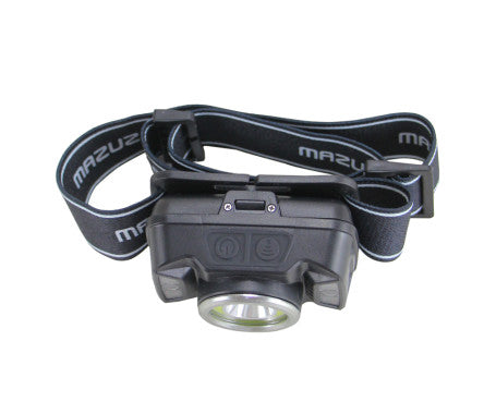 MAZUZEE Rechargeable LED Sensor Head Lamp MZHLR-03 – hands-free lighting with motion sensor, USB recharge, adjustable headband, and waterproof build. Perfect for marine applications, night work, and outdoor use. Available at Rimal Marine.

