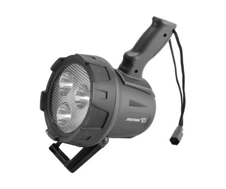 MAZUZEE Rechargeable Spotlight MZRCS-02, featuring powerful illumination, rechargeable battery, and rugged marine-grade construction for dependable use on boats and outdoors. Available in Rimal Marine.