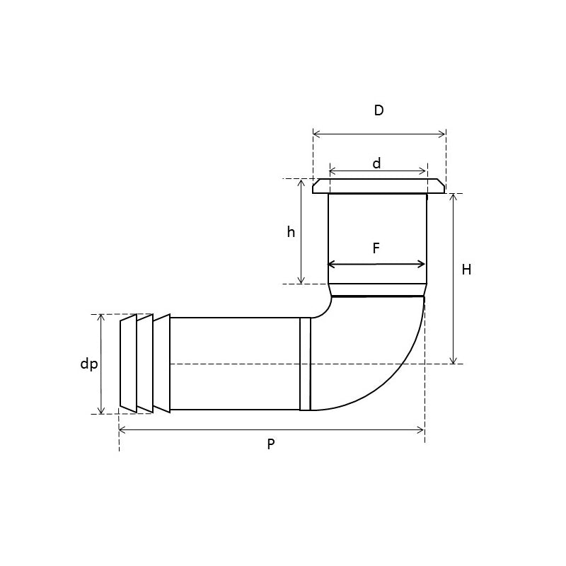 Marine 90-degree thru-hull drain socket with right-angle discharge, designed for efficient drainage on boats and yachts. Made from UV-stable, corrosion-resistant material for long-lasting performance in saltwater environments. Ideal for bilge, sink, and deck water drainage.

