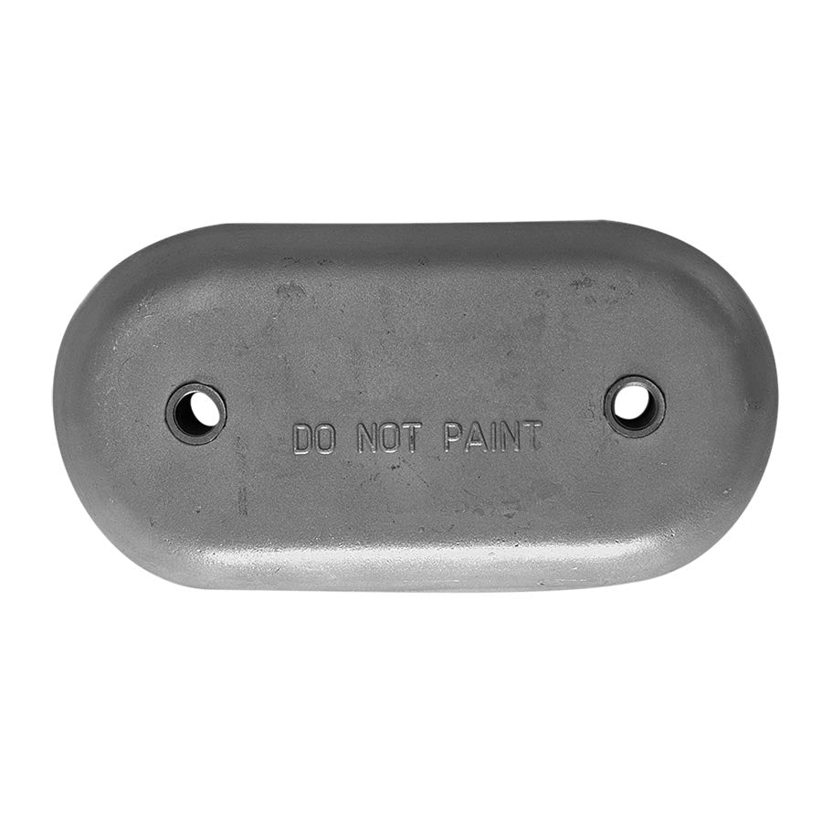 Martyr CMMZC406 bolt-on hull anode made from high-purity zinc for saltwater corrosion protection. Features metric bolt pattern for secure attachment to steel or aluminum hulls. Ideal for commercial boats and yachts requiring reliable, long-lasting cathodic protection.


