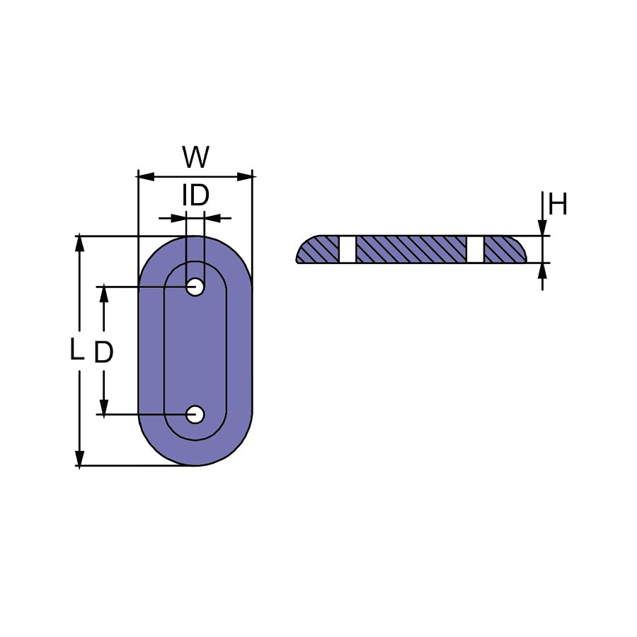 Martyr CMMZC406 bolt-on hull anode made from high-purity zinc for saltwater corrosion protection. Features metric bolt pattern for secure attachment to steel or aluminum hulls. Ideal for commercial boats and yachts requiring reliable, long-lasting cathodic protection.

