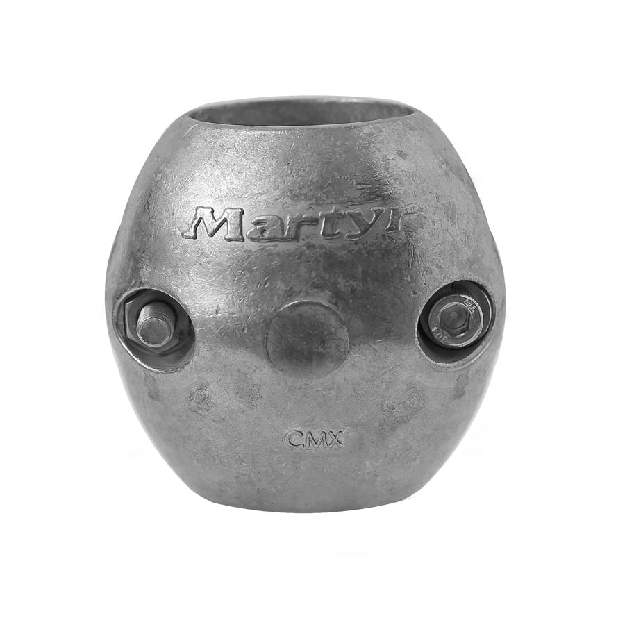 Martyr streamlined shaft ring anode in imperial sizing for corrosion protection of boat propeller shafts. Made from high-quality zinc for reliable performance in saltwater. Hydrodynamic design reduces drag. Perfect for yachts, workboats, and other marine vessels requiring shaft protection.

