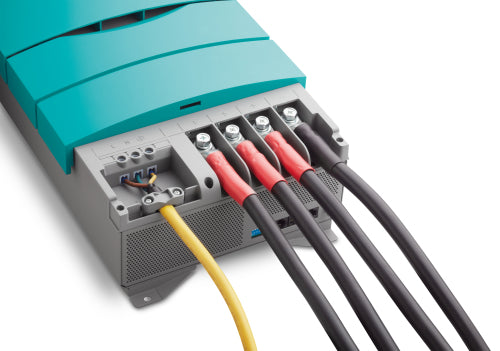 Mastervolt ChargeMaster Plus 24/110‑2 battery charger with 24 V DC input, two isolated outputs delivering up to 110 A, and rugged casing. Includes auto-ranging AC input, LED indicators, and support for MasterBus, CZone®, and NMEA 2000 networks for integrated system monitoring