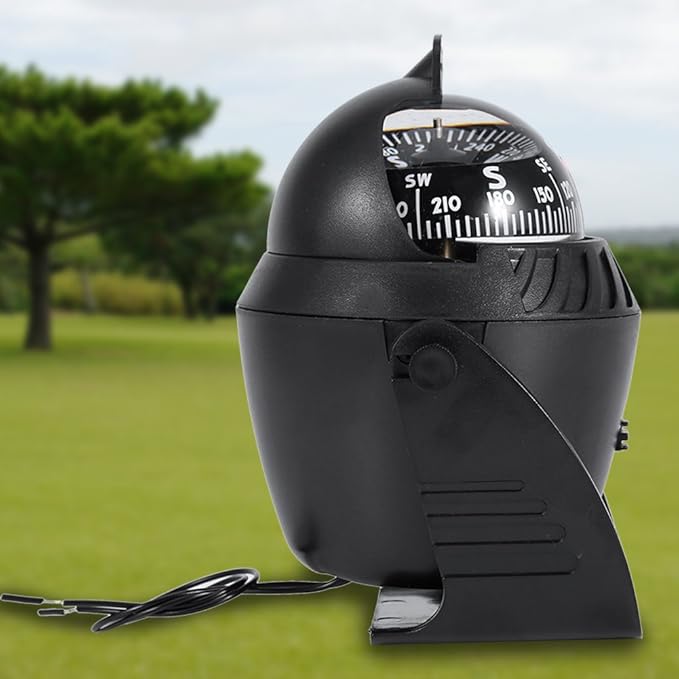 NAVTECH 65 illuminated marine compass with conical read card, available in black or white housing. Ideal for dashboard or windshield mounting on powerboats and small vessels.

