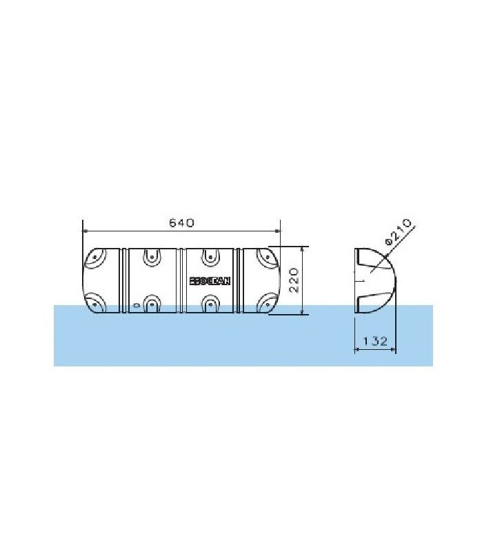 OCEAN dock fender designed for marine dock protection. Durable and UV-resistant construction absorbs impact to safeguard boats and dock edges. Ideal for marinas, jetties, and personal waterfronts. Easy installation and long-lasting performance in harsh marine environments.